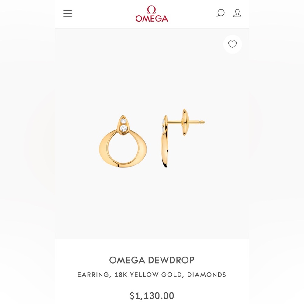 OMEGA Dewdrop 18K Yellow Gold Diamond Earrings - Picture 2 of 12